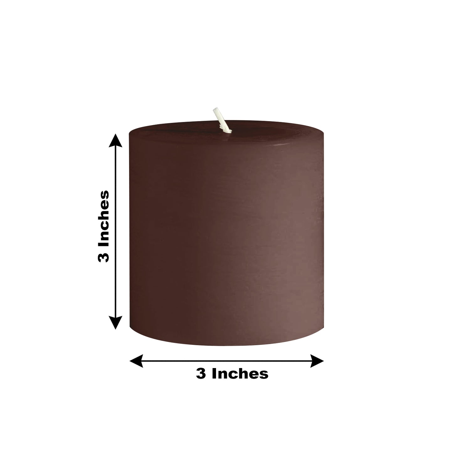 6-Pack Unscented Dripless Pillar Candles – 3"x3" Cinnamon Brown Paraffin Wax with Smokeless Cotton Wicks, Clean & Long-Lasting 30-Hour Burn