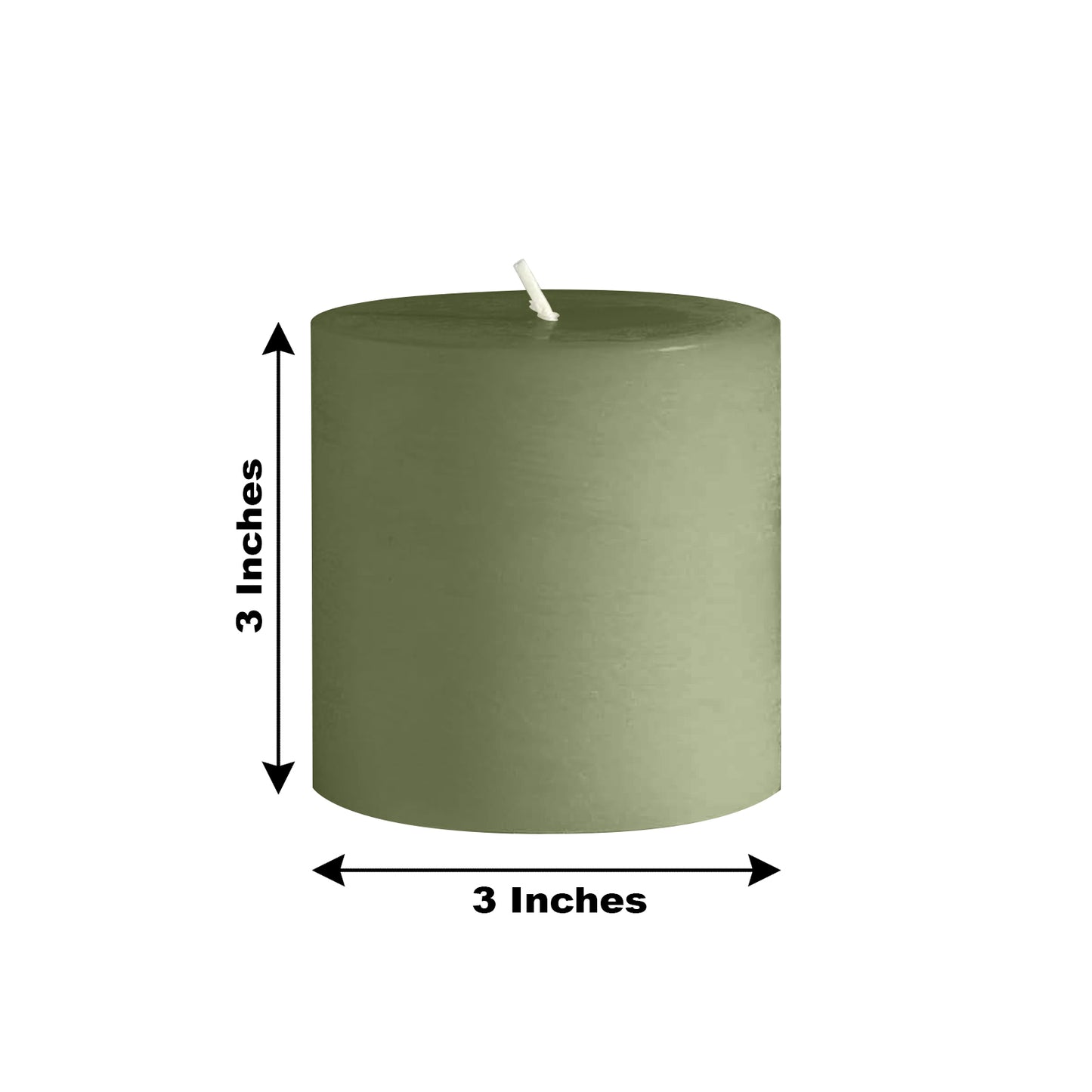 6-Pack Unscented Dripless Pillar Candles – 3"x3" Dusty Sage Green Paraffin Wax with Smokeless Cotton Wicks, Clean & Long-Lasting 30-Hour Burn