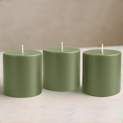 D&eacute;cor ideas using Dusty Sage Green pillar candles