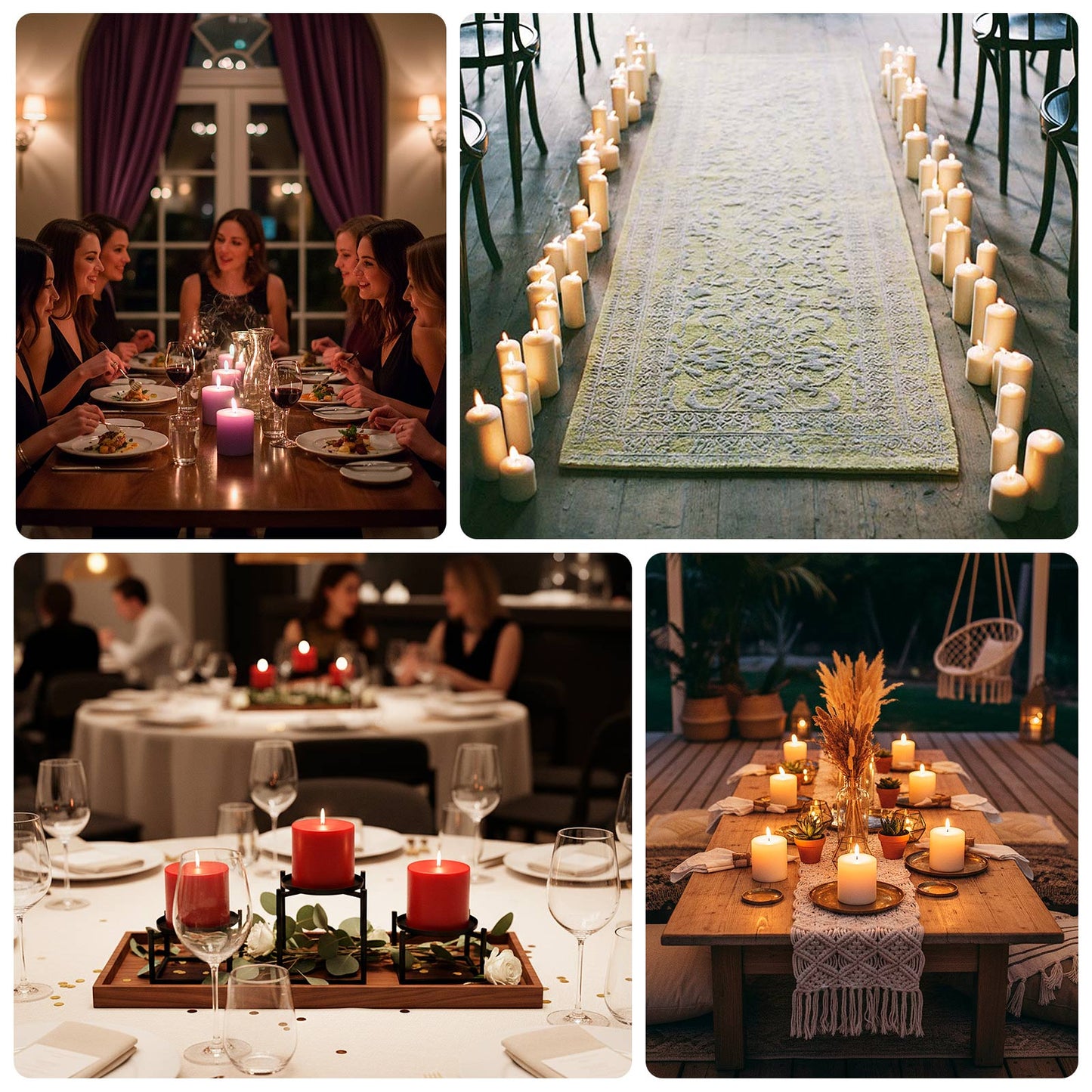 6-Pack Unscented Dripless Pillar Candles – 3"x3" Paraffin Wax with Smokeless Cotton Wicks, Clean & Long-Lasting 30-Hour Burn