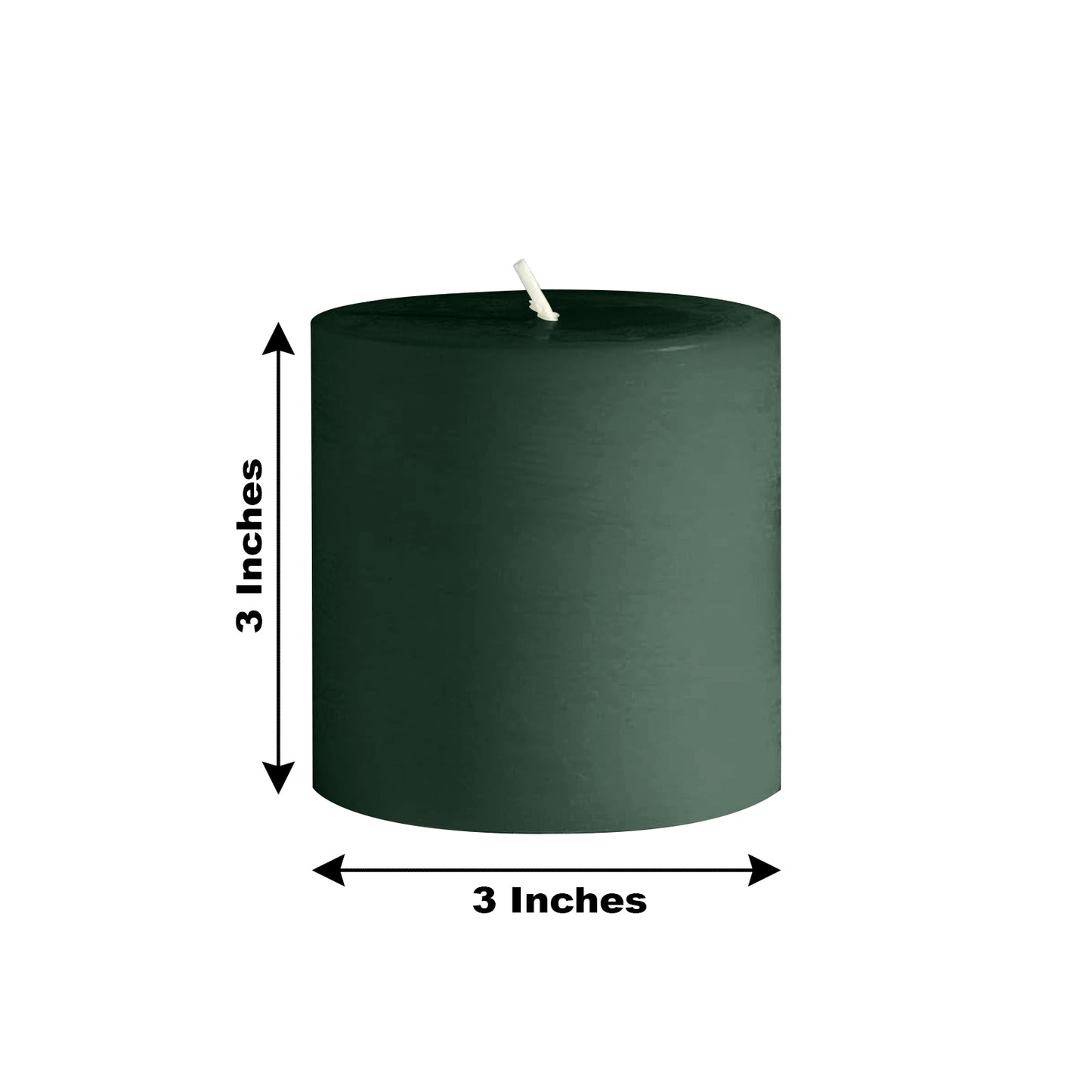 6-Pack Unscented Dripless Pillar Candles – 3"x3" Hunter Emerald Green Paraffin Wax with Smokeless Cotton Wicks, Clean & Long-Lasting 30-Hour Burn