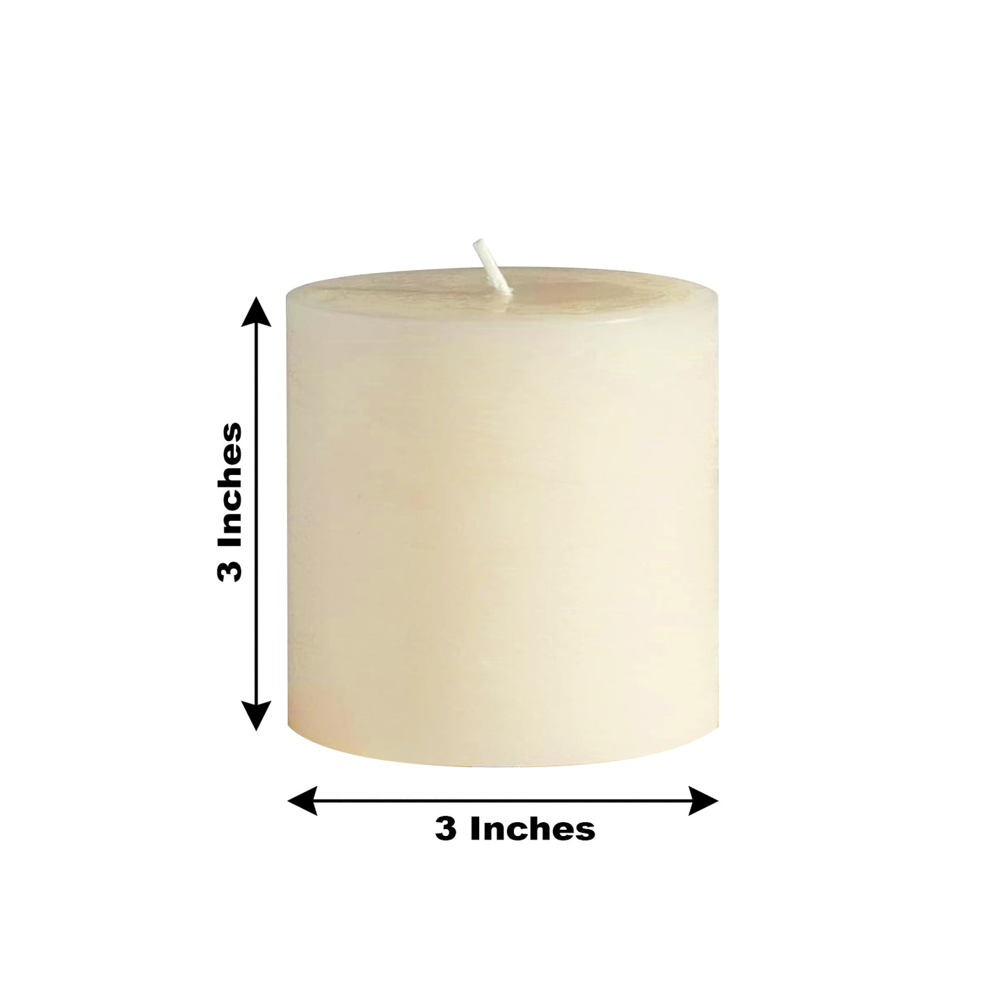 6-Pack Unscented Dripless Pillar Candles – 3"x3" Ivory Paraffin Wax with Smokeless Cotton Wicks, Clean & Long-Lasting 30-Hour Burn