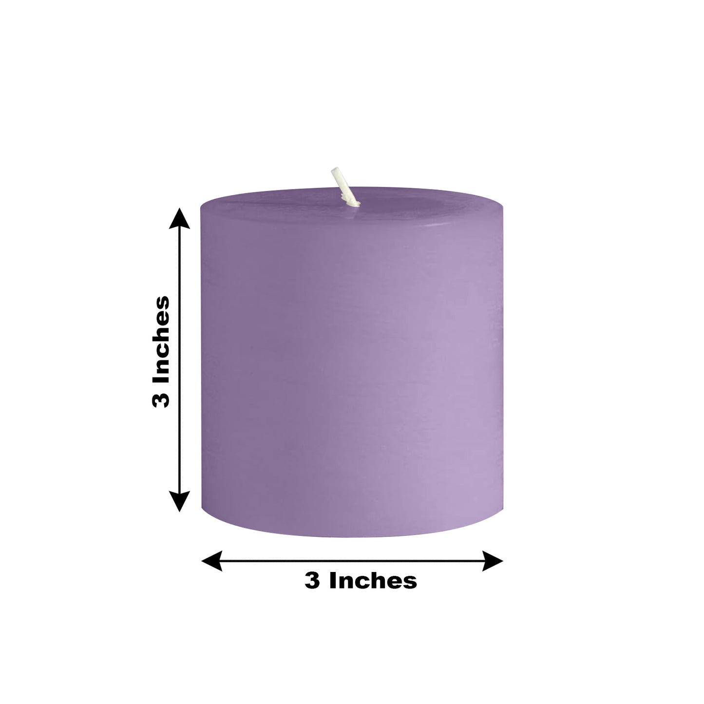 6-Pack Unscented Dripless Pillar Candles – 3"x3" Lavender Lilac Paraffin Wax with Smokeless Cotton Wicks, Clean & Long-Lasting 30-Hour Burn