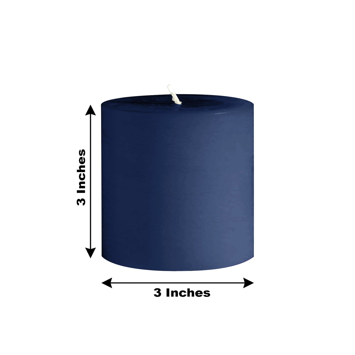 6-Pack Unscented Dripless Pillar Candles – 3"x3" Navy Blue Paraffin Wax with Smokeless Cotton Wicks, Clean & Long-Lasting 30-Hour Burn