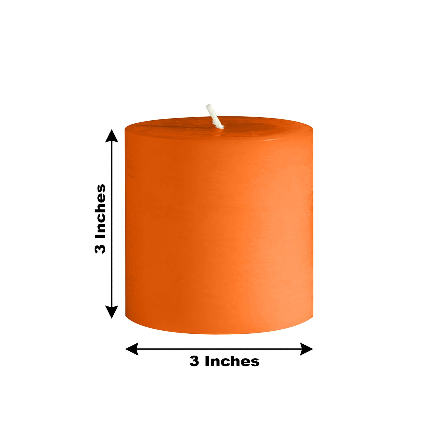 6-Pack Unscented Dripless Pillar Candles – 3"x3" Orange Paraffin Wax with Smokeless Cotton Wicks, Clean & Long-Lasting 30-Hour Burn