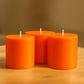 6-Pack Unscented Dripless Pillar Candles – 3"x3" Orange Paraffin Wax with Smokeless Cotton Wicks, Clean & Long-Lasting 30-Hour Burn