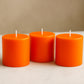 6-Pack Unscented Dripless Pillar Candles – 3"x3" Orange Paraffin Wax with Smokeless Cotton Wicks, Clean & Long-Lasting 30-Hour Burn