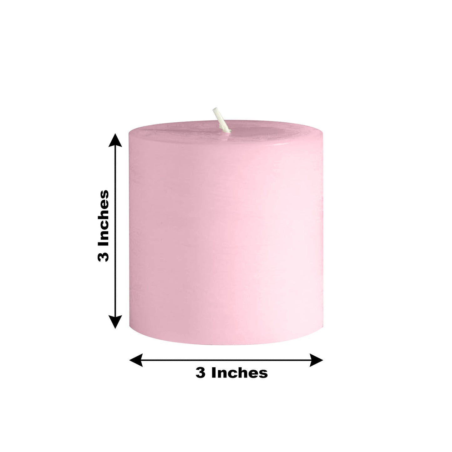 6-Pack Unscented Dripless Pillar Candles – 3"x3" Pink Paraffin Wax with Smokeless Cotton Wicks, Clean & Long-Lasting 30-Hour Burn