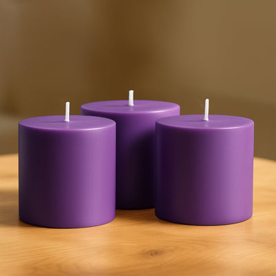 Unscented Dripless Purple Pillar Candles