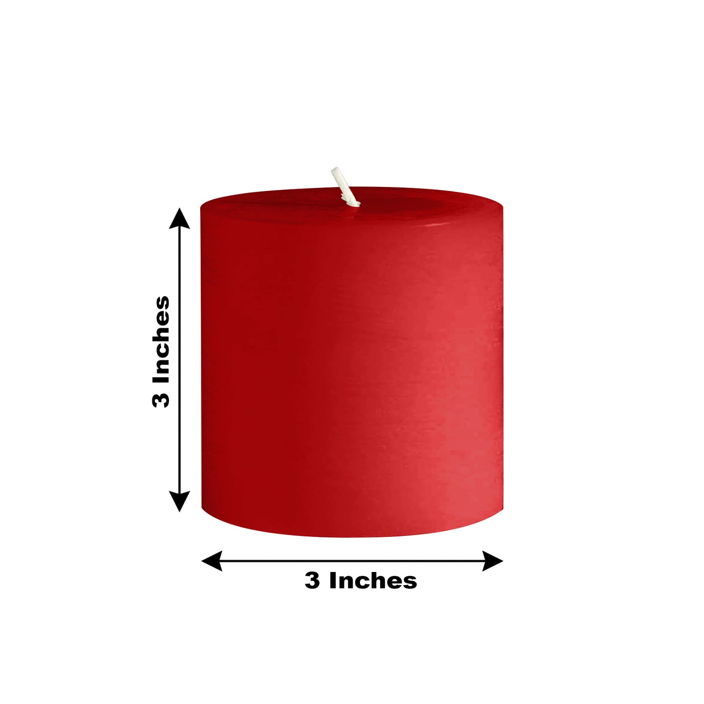 6-Pack Unscented Dripless Pillar Candles – 3"x3" Red Paraffin Wax with Smokeless Cotton Wicks, Clean & Long-Lasting 30-Hour Burn