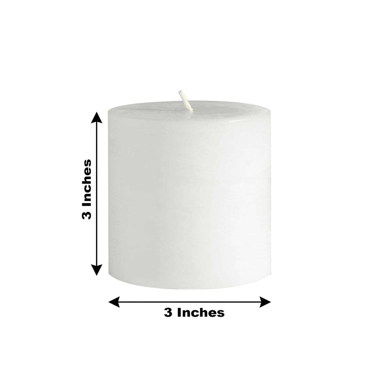 6-Pack Unscented Dripless Pillar Candles – 3"x3" White Paraffin Wax with Smokeless Cotton Wicks, Clean & Long-Lasting 30-Hour Burn