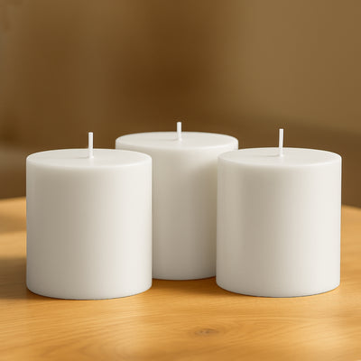 Unscented Dripless White Pillar Candles
