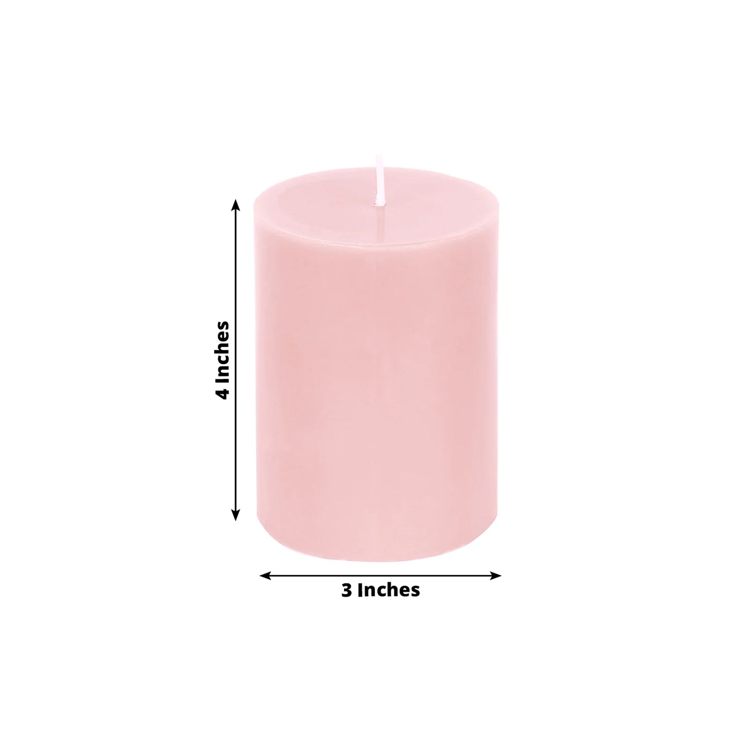 12-Pack 3"x4" Unscented Dripless Pillar Candles – Blush Long-Burning Wax Candles with Cotton Wicks for Home, Weddings & Event Decor