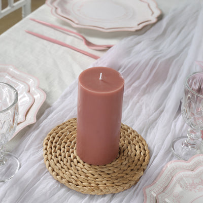 Dusty Rose 3x6 Pillar Candles &mdash; Unscented & Dripless
