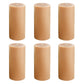 6-Pack Unscented Dripless Pillar Candles – 3"x6" Beige Paraffin Wax with Smokeless Cotton Wicks, Clean & Long-Lasting 60-Hour Burn