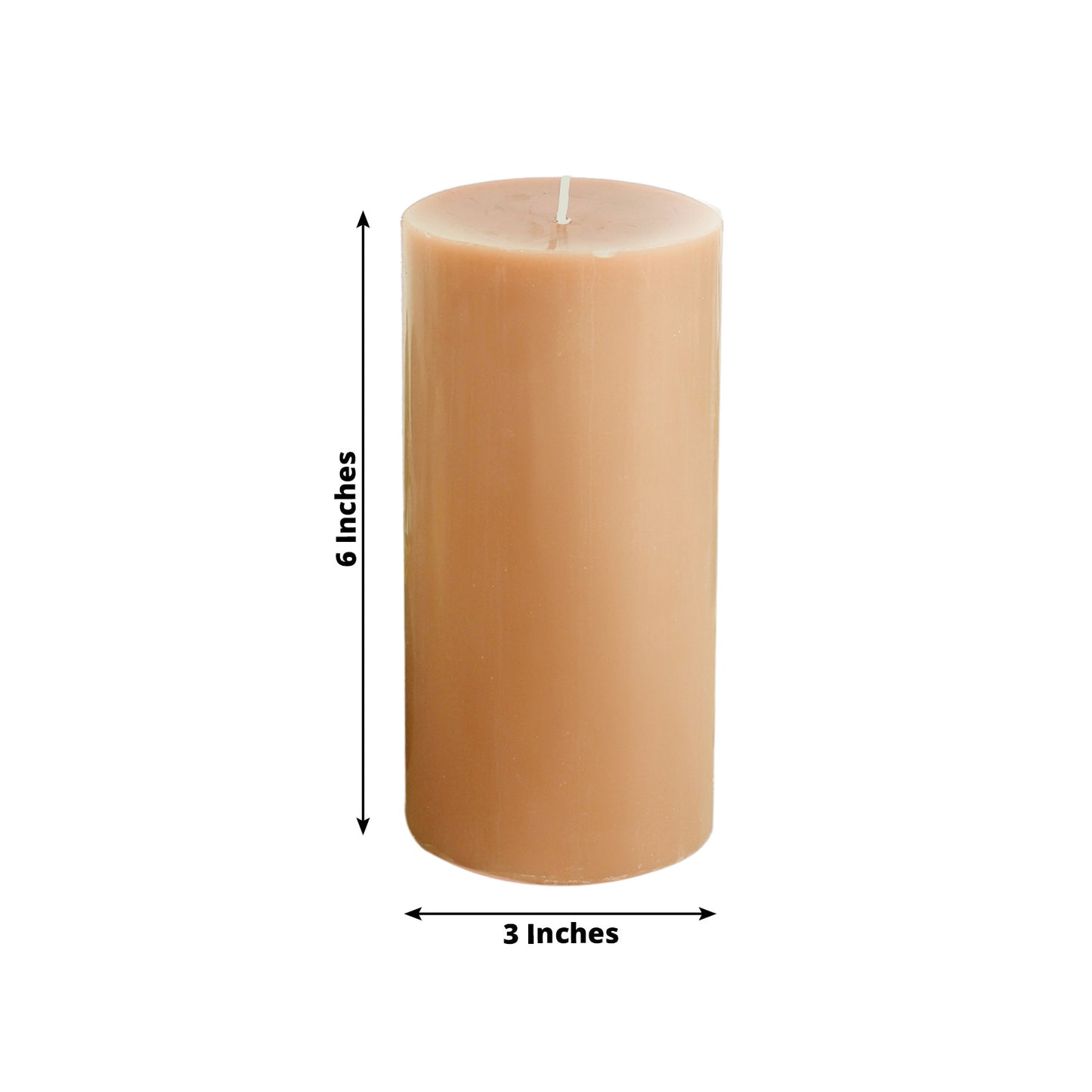 6-Pack Unscented Dripless Pillar Candles – 3"x6" Beige Paraffin Wax with Smokeless Cotton Wicks, Clean & Long-Lasting 60-Hour Burn