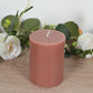 12-Pack 3"x6" Unscented Dripless Pillar Candles – Dusty Rose Long-Burning Paraffin Wax with Cotton Wicks