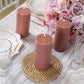 12-Pack 3"x6" Unscented Dripless Pillar Candles – Dusty Rose Long-Burning Paraffin Wax with Cotton Wicks