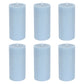 6-Pack Unscented Dripless Pillar Candles – 3"x6" Dusty Blue Paraffin Wax with Smokeless Cotton Wicks, Clean & Long-Lasting 60-Hour Burn