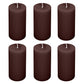 6-Pack Unscented Dripless Pillar Candles – 3"x6" Cinnamon Brown Paraffin Wax with Smokeless Cotton Wicks, Clean & Long-Lasting 60-Hour Burn