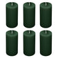 6-Pack Unscented Dripless Pillar Candles – Hunter Emerald Green