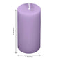 6-Pack Unscented Dripless Pillar Candles – 3"x6" Lavender Lilac Paraffin Wax with Smokeless Cotton Wicks, Clean & Long-Lasting 60-Hour Burn