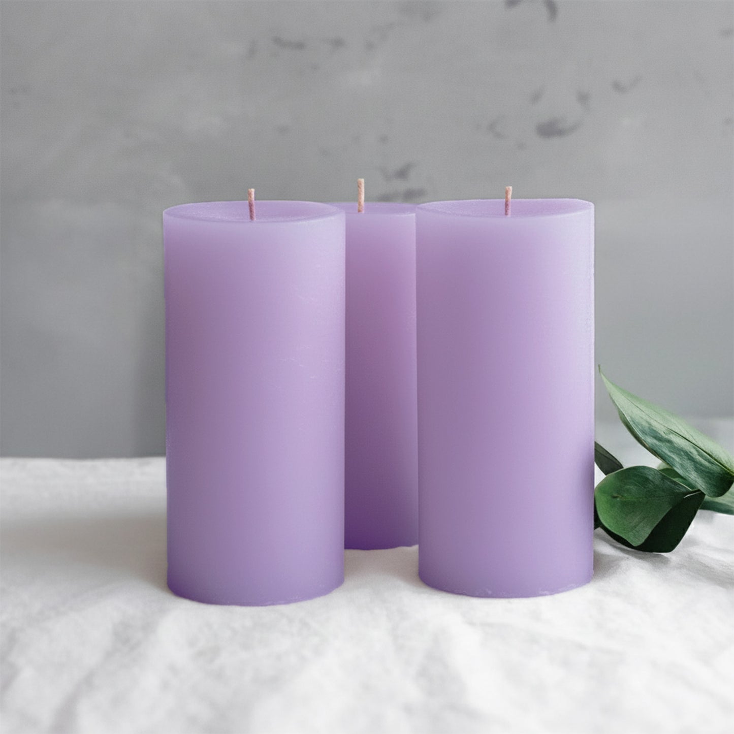 6-Pack Unscented Dripless Pillar Candles – 3"x6" Lavender Lilac Paraffin Wax with Smokeless Cotton Wicks, Clean & Long-Lasting 60-Hour Burn