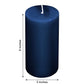 6-Pack Unscented Dripless Pillar Candles – 3"x6" Navy Blue Paraffin Wax with Smokeless Cotton Wicks, Clean & Long-Lasting 60-Hour Burn