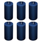 6-Pack Unscented Dripless Pillar Candles – 3"x6" Navy Blue Paraffin Wax with Smokeless Cotton Wicks, Clean & Long-Lasting 60-Hour Burn