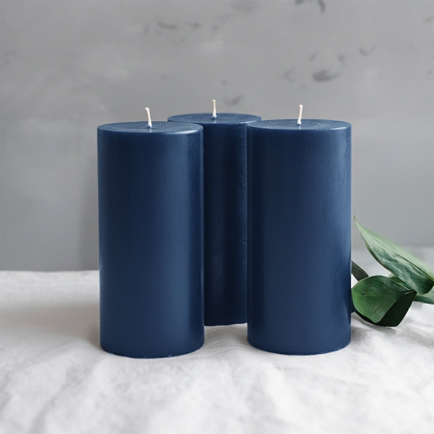 6-Pack Unscented Dripless Pillar Candles – 3"x6" Navy Blue Paraffin Wax with Smokeless Cotton Wicks, Clean & Long-Lasting 60-Hour Burn