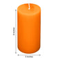 6-Pack Unscented Dripless Pillar Candles – 3"x6" Orange Paraffin Wax with Smokeless Cotton Wicks, Clean & Long-Lasting 60-Hour Burn