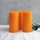 6-Pack Unscented Dripless Pillar Candles – 3"x6" Orange Paraffin Wax with Smokeless Cotton Wicks, Clean & Long-Lasting 60-Hour Burn
