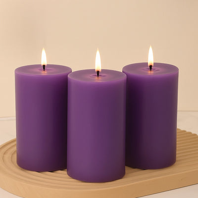 Unscented Dripless Purple Pillar Candles