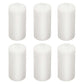 6-Pack Unscented Dripless Pillar Candles – 3"x6" White Paraffin Wax with Smokeless Cotton Wicks, Clean & Long-Lasting 60-Hour Burn