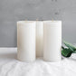 6-Pack Unscented Dripless Pillar Candles – 3"x6" White Paraffin Wax with Smokeless Cotton Wicks, Clean & Long-Lasting 60-Hour Burn