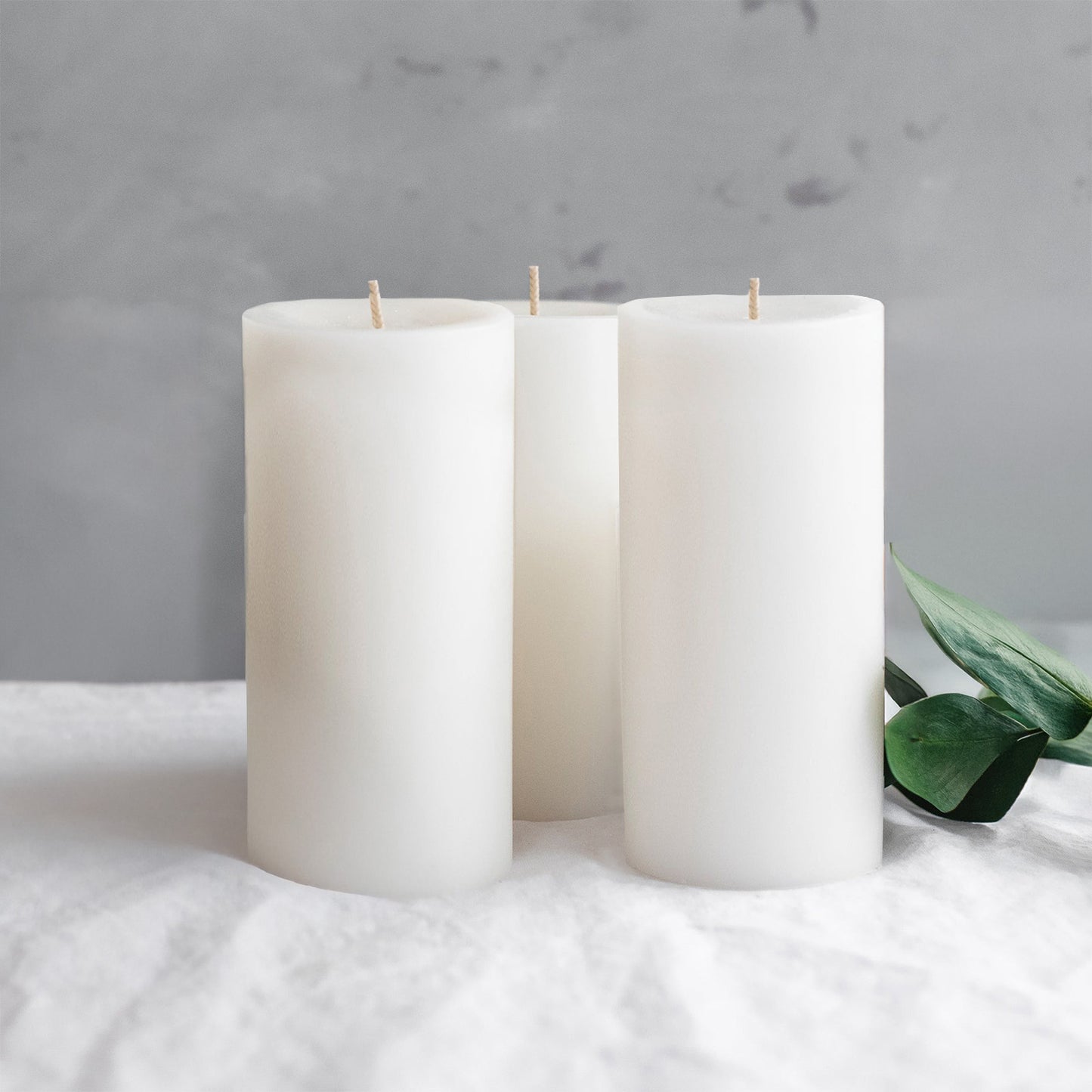 6-Pack Unscented Dripless Pillar Candles – 3"x6" White Paraffin Wax with Smokeless Cotton Wicks, Clean & Long-Lasting 60-Hour Burn