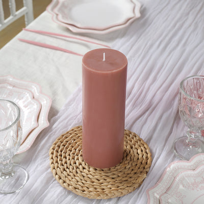 Dusty Rose Unscented Pillar Candles