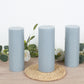 12-Pack 3"x8" Unscented Dripless Pillar Candles – Dusty Blue Long-Burning Wax Candles with Cotton Wicks for Home, Weddings & Event Decor