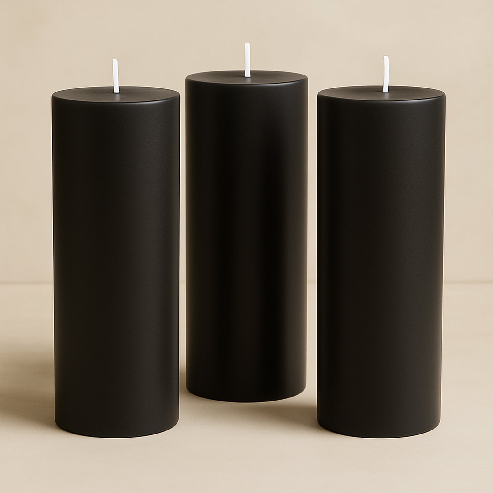 6-Pack Unscented Dripless Pillar Candles – 3"x9" Paraffin Wax with Smokeless Cotton Wicks, Clean & Long-Lasting 90-Hour Burn