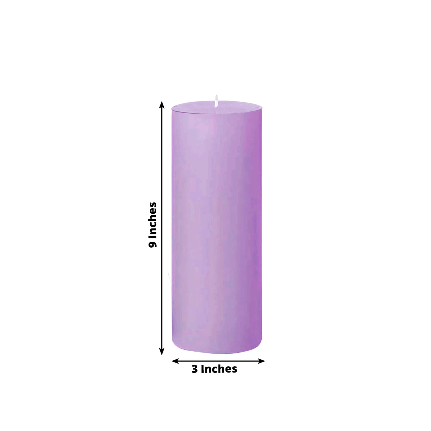 6-Pack Unscented Dripless Pillar Candles – 3"x9" Lavender Lilac Paraffin Wax with Smokeless Cotton Wicks, Clean & Long-Lasting 90-Hour Burn