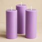 6-Pack Unscented Dripless Pillar Candles – 3"x9" Lavender Lilac Paraffin Wax with Smokeless Cotton Wicks, Clean & Long-Lasting 90-Hour Burn