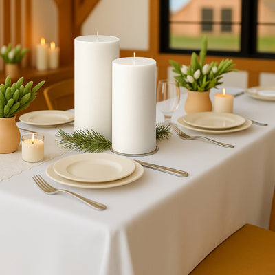 Unscented Dripless White Pillar Candles