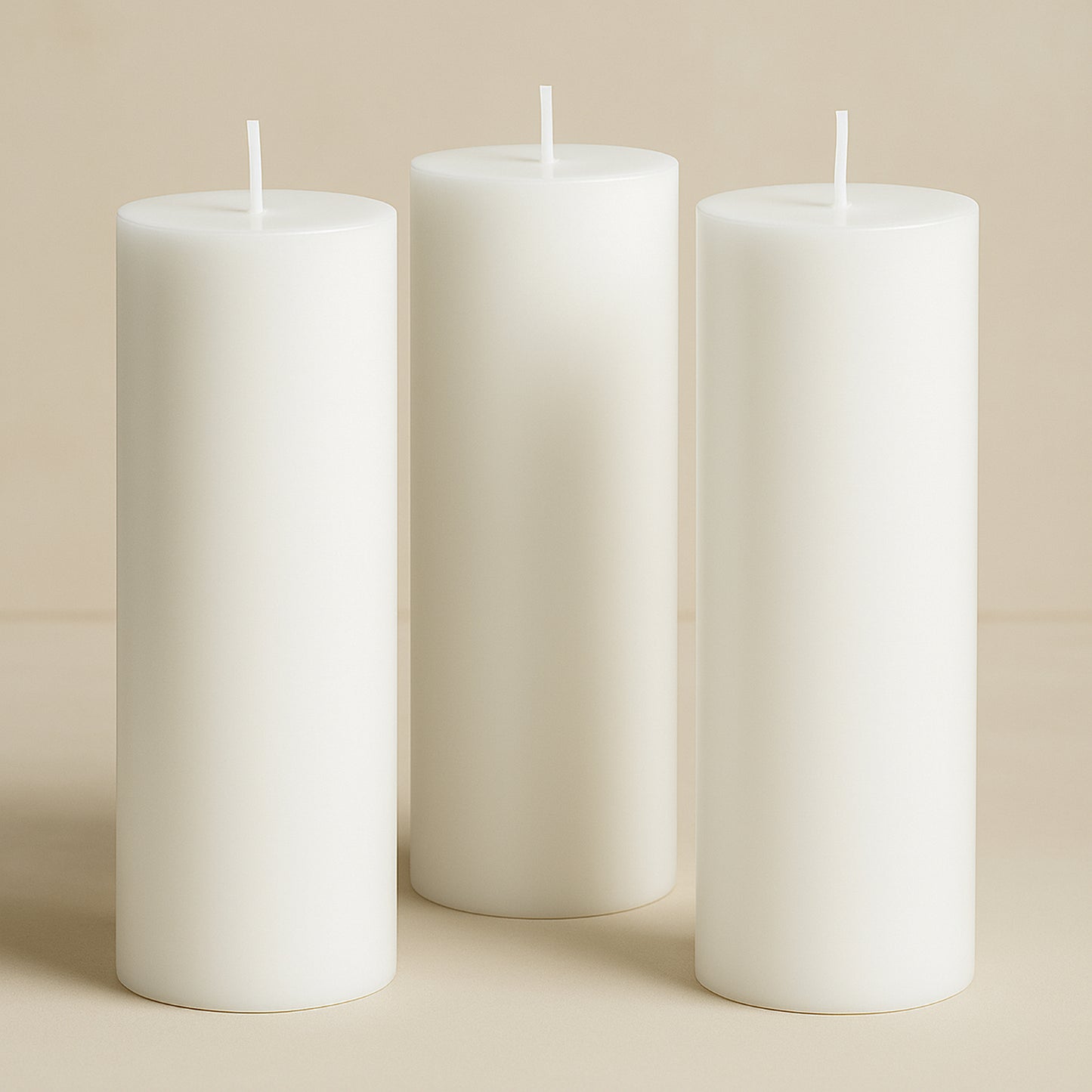 6-Pack Unscented Dripless Pillar Candles – 3"x9" White Paraffin Wax with Smokeless Cotton Wicks, Clean & Long-Lasting 90-Hour Burn