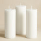 6-Pack Unscented Dripless Pillar Candles – 3"x9" White Paraffin Wax with Smokeless Cotton Wicks, Clean & Long-Lasting 90-Hour Burn