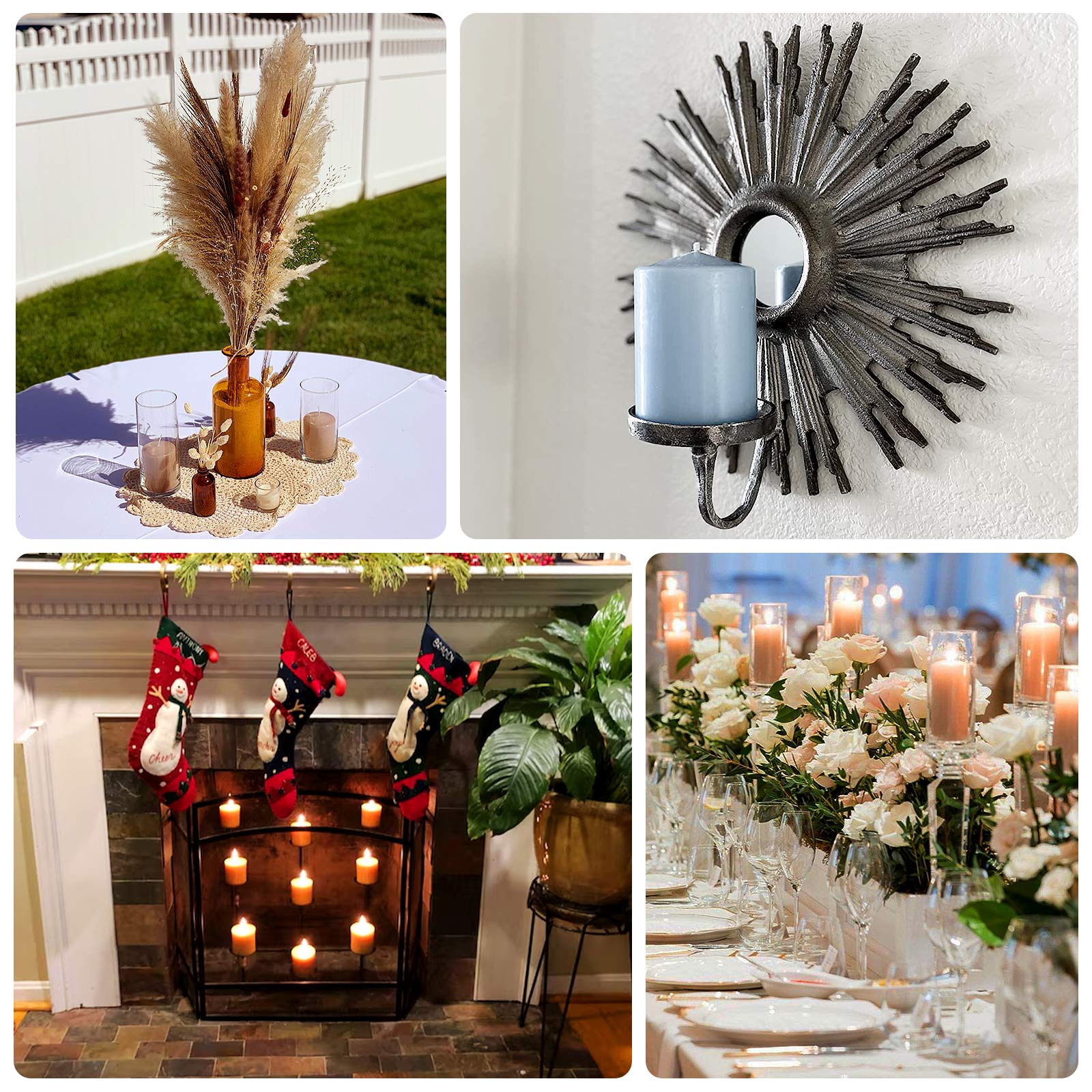 12-Pack 3"x4" Unscented Dripless Pillar Candles – Blush Long-Burning Wax Candles with Cotton Wicks 