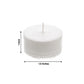 White tealight candle in clear cup, unscented, 7-hour burn time.