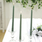 12 Pack 11" Dusty Sage Green Premium Unscented Spiral Wax Taper Candles, Long Burn Wick Dinner Candle Sticks