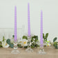 12-Pack Taper Candles Spiral Long Burn Wick Design Lavender Lilac - Premium Unscented Wax Dinner Candle Sticks 11"