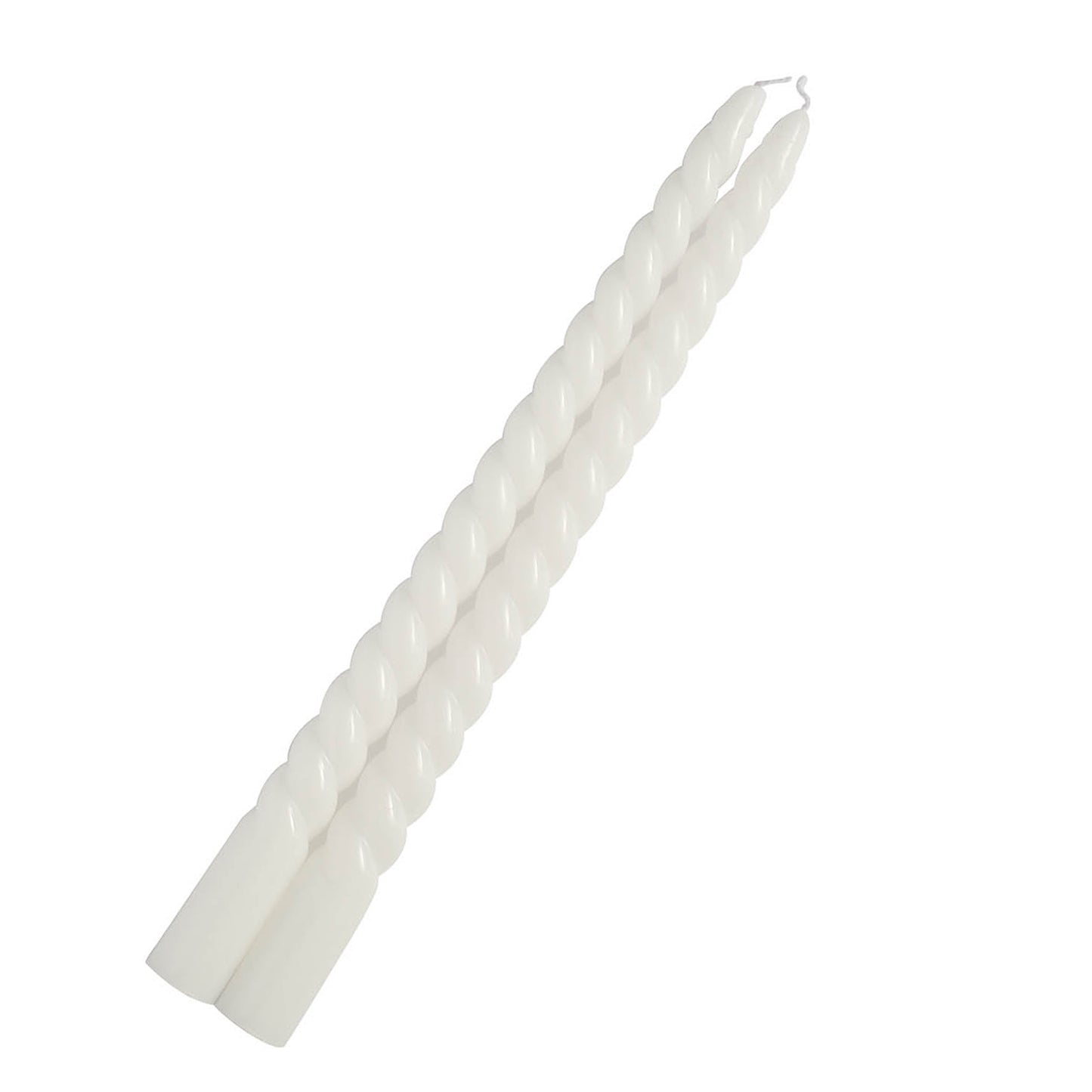 12 Pack | 11" White Premium Unscented Spiral Wax Taper Candles, Long Burn Wick Dinner Candle Sticks