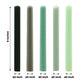 5 Pack 9" Assorted Sage Green Premium Unscented Ribbed Wax Taper Candles, Tall Real Wick Ribbon Dinner Candles